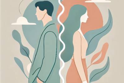 Ilustración de una pareja con contacto cero contacto cero